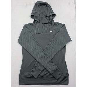 Nike Dri Fit Run Fast Hoodie Women Small Black Thumbholes Performance Sweat Wick